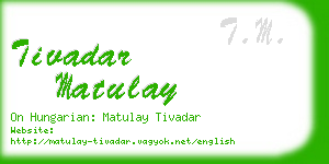 tivadar matulay business card
